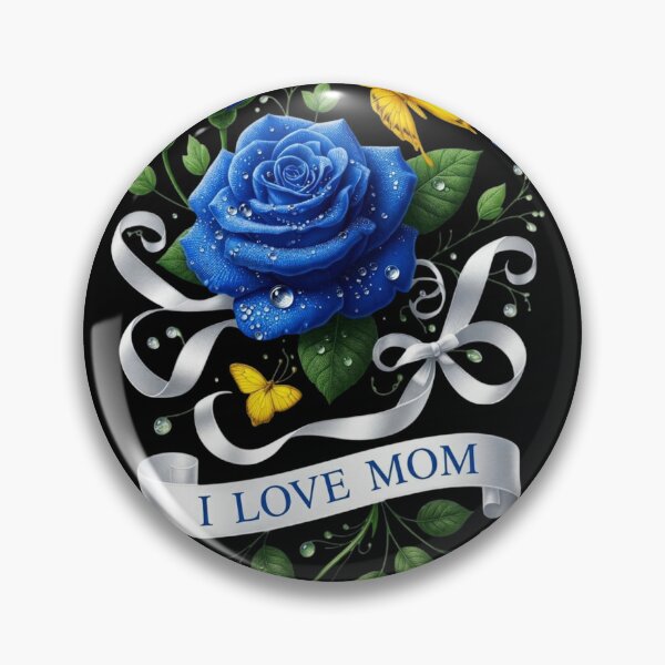 Item preview, Blue Rose Mom Mother's Day Floral Butterfly Gift designed and sold by Golden Threads Studio.