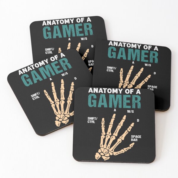 Item preview, Anatomy of a Gamer Sticker – Funny Gaming Skeleton Hand WASD Keyboard Design designed and sold by JadmeStudio.