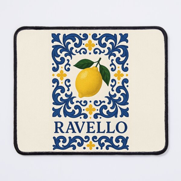 Item preview, Ravello Amalfi Coast – Italian Lemon Blue Tile Pattern Design designed and sold by EmeraldeaArt.