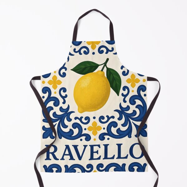 Item preview, Ravello Amalfi Coast – Italian Lemon Blue Tile Pattern Design designed and sold by EmeraldeaArt.