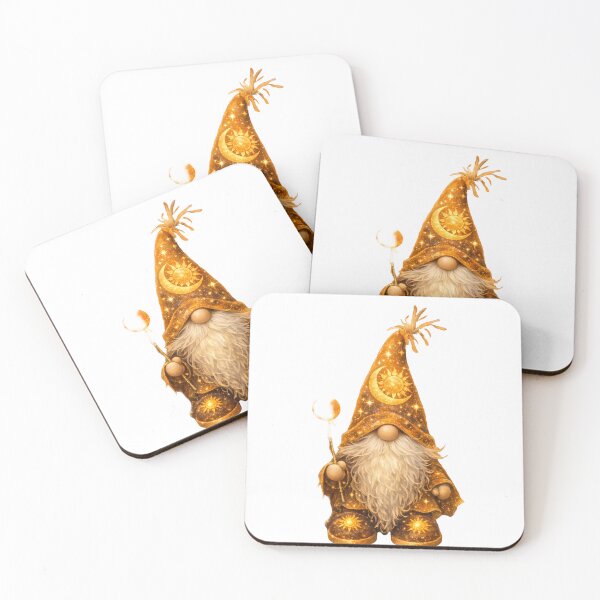 Item preview, Sun Gnome – Golden Celestial Wizard | Radiant Solar Magic Gnome Art designed and sold by Aurora & Ink Artworks .