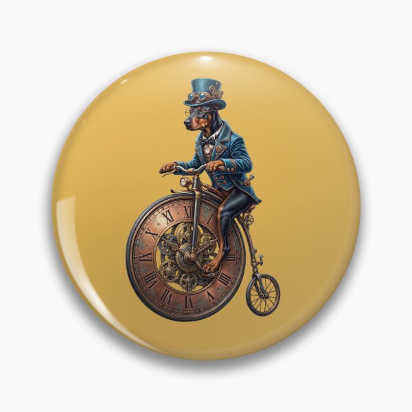 Item preview, Steampunk Doberman Clockwork Bicycle Art. designed and sold by KojourinArt.