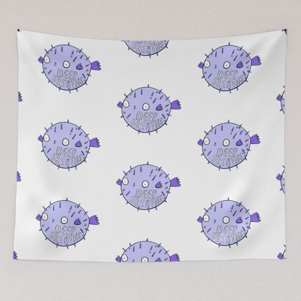 Item preview, deep breaths pufferfish designed and sold by indie cottage.