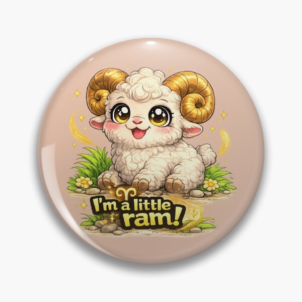 Item preview, Funny Cute Aries Ram Big Eyes Kawaii Zodiac Cartoon I’m a Little Ram designed and sold by StickyDelights.