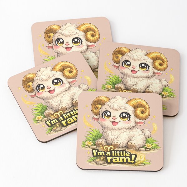 Item preview, Funny Cute Aries Ram Big Eyes Kawaii Zodiac Cartoon I’m a Little Ram designed and sold by StickyDelights.