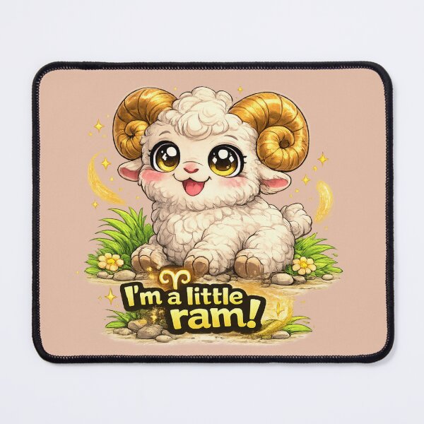 Item preview, Funny Cute Aries Ram Big Eyes Kawaii Zodiac Cartoon I’m a Little Ram designed and sold by StickyDelights.