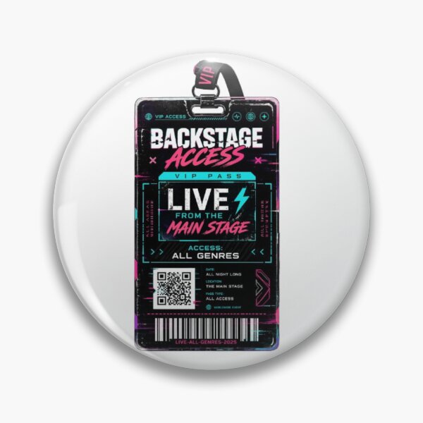 Item preview, VIP Backstage Pass Festival T-Shirt | Live From The Main Stage Cyberpunk Glitch Design designed and sold by Final Chance Designs⭐️⭐️⭐️⭐️⭐️.