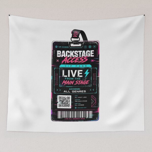 Item preview, VIP Backstage Pass Festival T-Shirt | Live From The Main Stage Cyberpunk Glitch Design designed and sold by Line-Mood1⭐️⭐️⭐️⭐️⭐️.