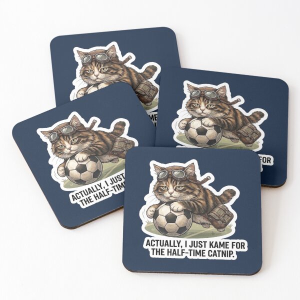 Item preview, Funny Soccer Cat Half-time Catnip Meme Design designed and sold by Serene Whiskers.