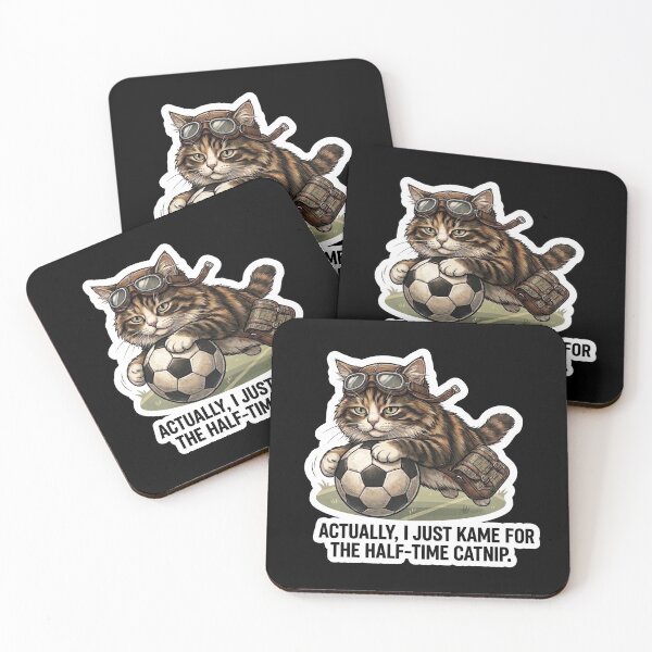 Item preview, Funny Soccer Cat Half-time Catnip Meme Design designed and sold by Serene Whiskers.