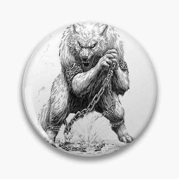 Item preview, Bound Fenrir: Ragnarök Awaits - Graphic Art Print designed and sold by ValhallaFantasy.