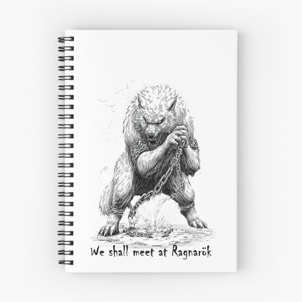 Artikelvorschau, Gebundener Fenrir: Ragnarök erwartet uns - Kunstdruck entworfen und verkauft von ValhallaFantasy.