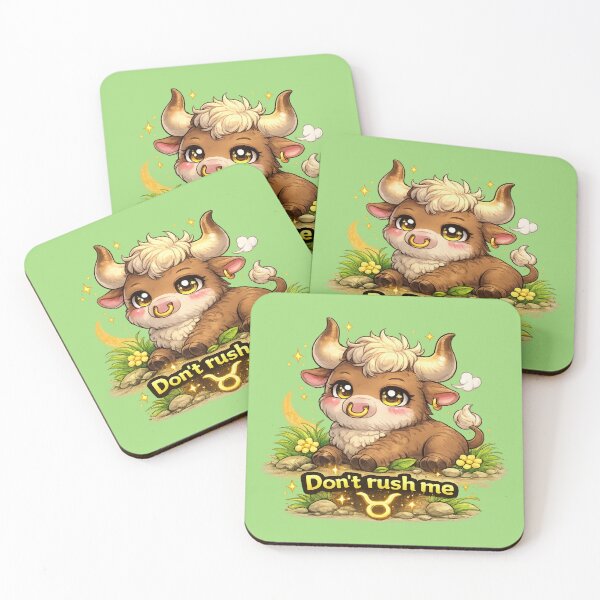 Item preview, Funny Cute Taurus Bull Big Eyes Kawaii Zodiac Cartoon Don’t Rush Me designed and sold by StickyDelights.