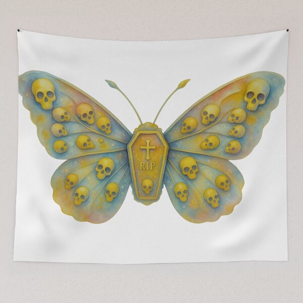 Item preview, Gothic Skull Butterfly – Dark Halloween Art designed and sold by Liberty4Punk.