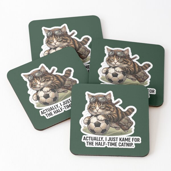 Item preview,  Funny Soccer Cat Half-time Catnip Meme Design designed and sold by Serene Whiskers.