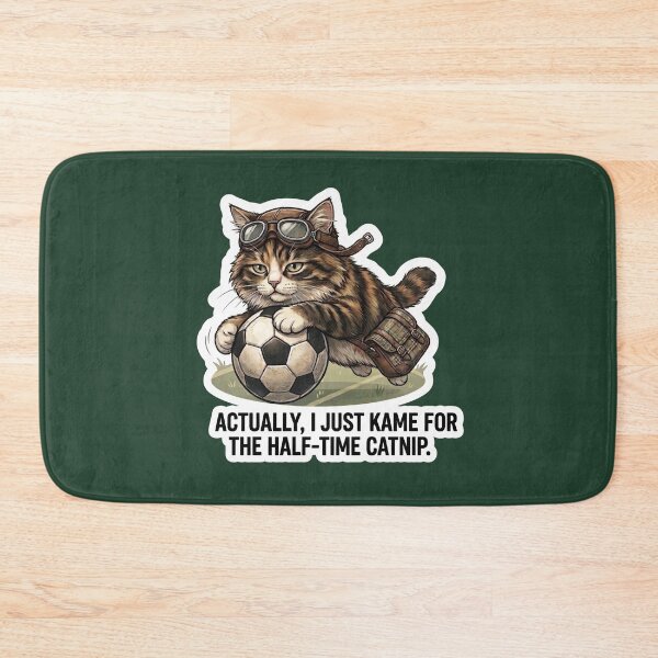 Item preview,  Funny Soccer Cat Half-time Catnip Meme Design designed and sold by Serene Whiskers.