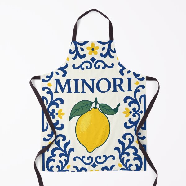 Item preview, Minori Amalfi Coast – Italian Lemon Blue Tile Design designed and sold by EmeraldeaArt.