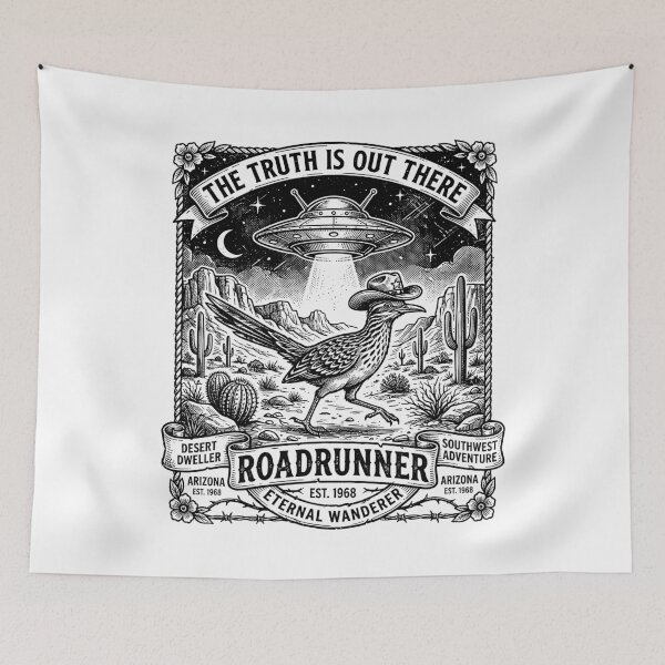 Item preview, Roadrunner Desert Dweller Arizona UFO Southwest Adventure Cowboy Bird designed and sold by graphixpolash.
