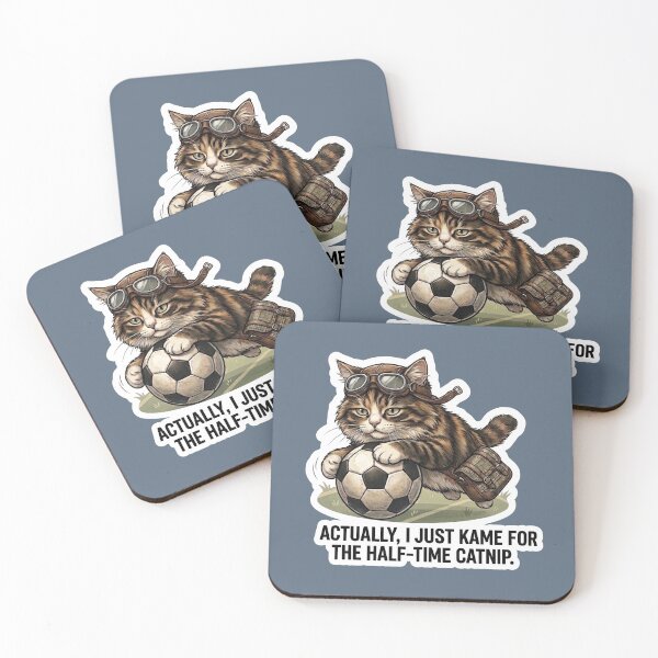 Item preview,  Funny Soccer Cat Half-time Catnip Meme Design designed and sold by Serene Whiskers.