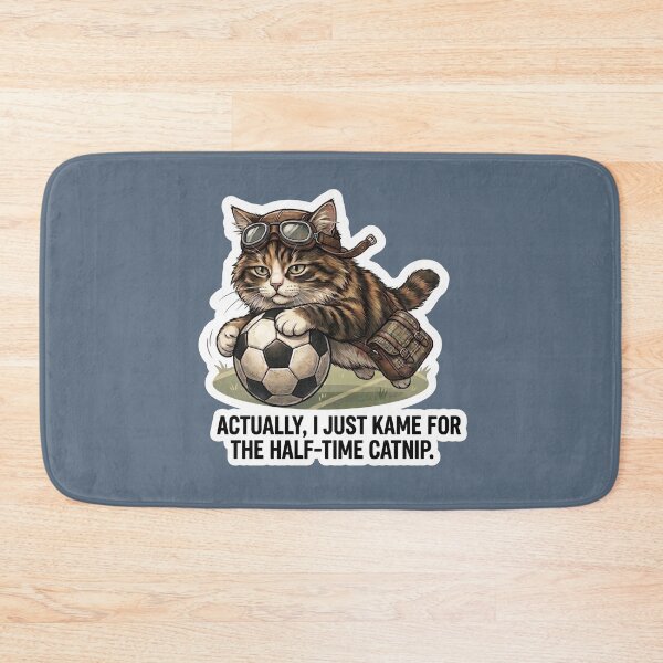Item preview,  Funny Soccer Cat Half-time Catnip Meme Design designed and sold by Serene Whiskers.