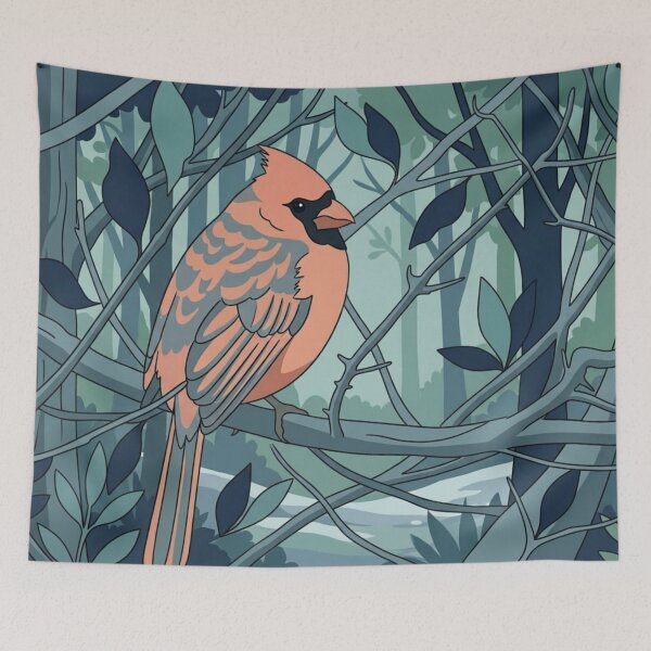 Item preview, Minimalist Northern Cardinal – Modern Forest Bird Vector Art designed and sold by BLUESKY11a.