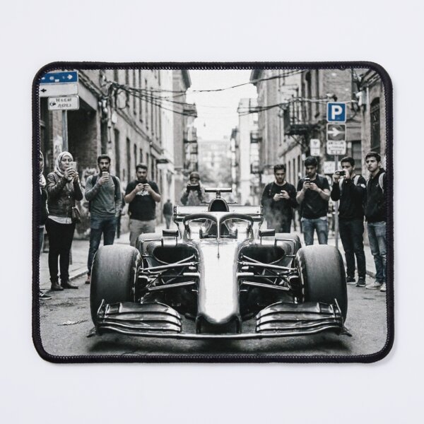 Item preview, Street Presence — F1 Car Front View in Urban Alley with Crowd designed and sold by ticzla95.