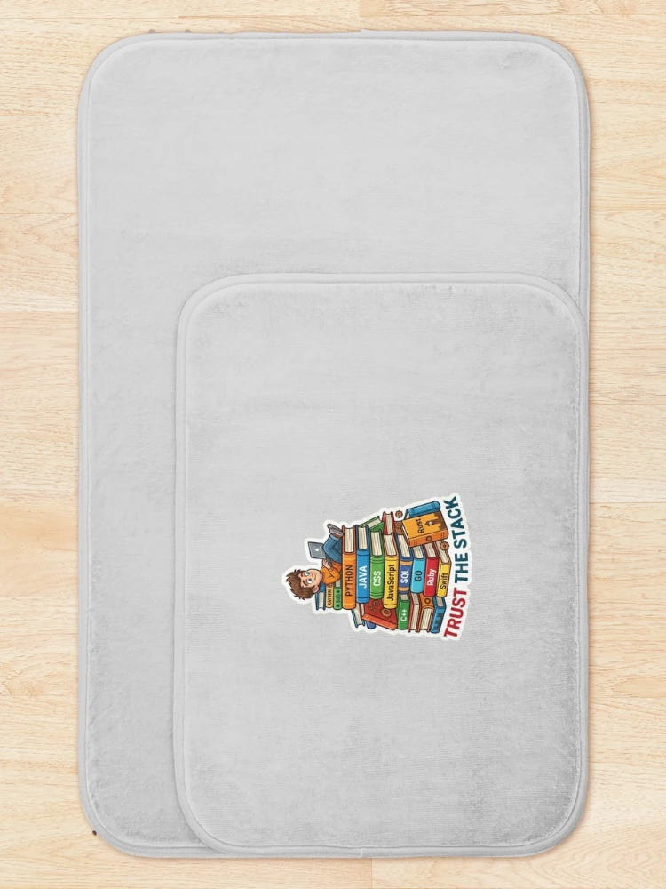 Thumbnail 5 of 6, Bath Mat, Trust The Stack Full Stack Developer Programming Languages designed and sold by AkDesign022.