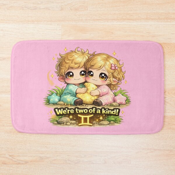 Item preview, Funny Cute Gemini Twins Big Eyes Kawaii Zodiac Cartoon Two of a Kind designed and sold by StickyDelights.