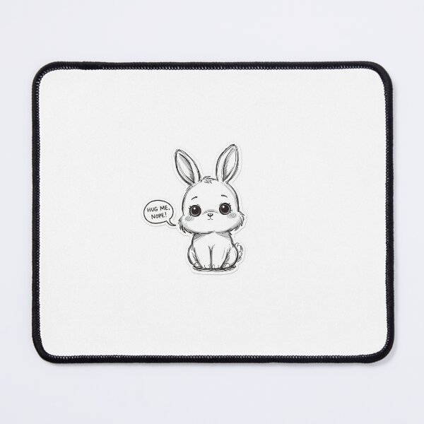Item preview, Cute Bunny “Hug Me… Nope!” Funny Mood Sticker designed and sold by Sticker shop 007.