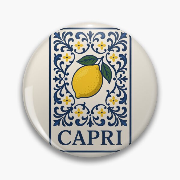 Item preview, Capri Amalfi Coast – Italian Lemon Blue Tile Design designed and sold by EmeraldeaArt.