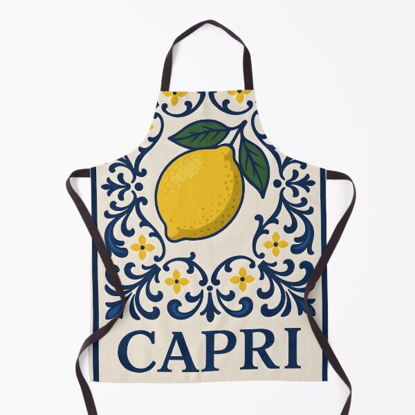 Item preview, Capri Amalfi Coast – Italian Lemon Blue Tile Design designed and sold by EmeraldeaArt.