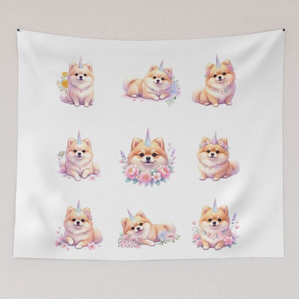 Item preview, Pomeranian Unicorn-Cute Pastel Puppy Fantasy Magic Art designed and sold by JessArty ⭐⭐⭐⭐⭐.