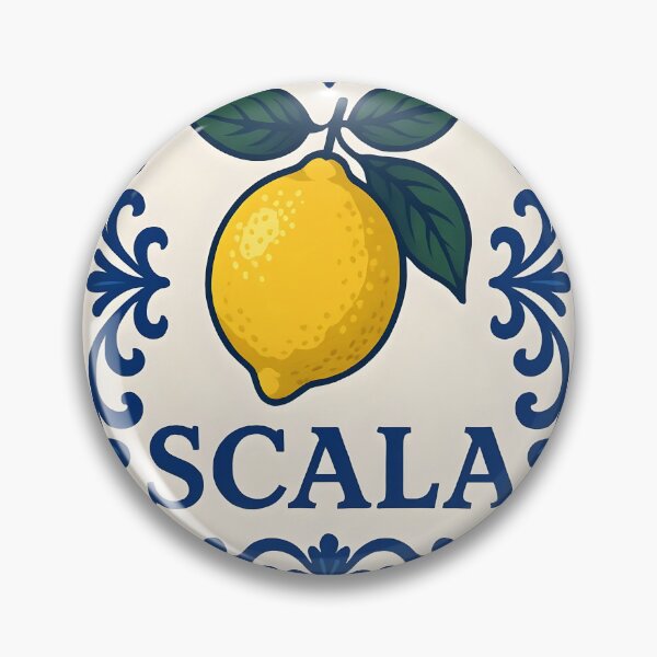 Item preview, Scala Amalfi Coast – Italian Lemon Blue Tile Design designed and sold by EmeraldeaArt.
