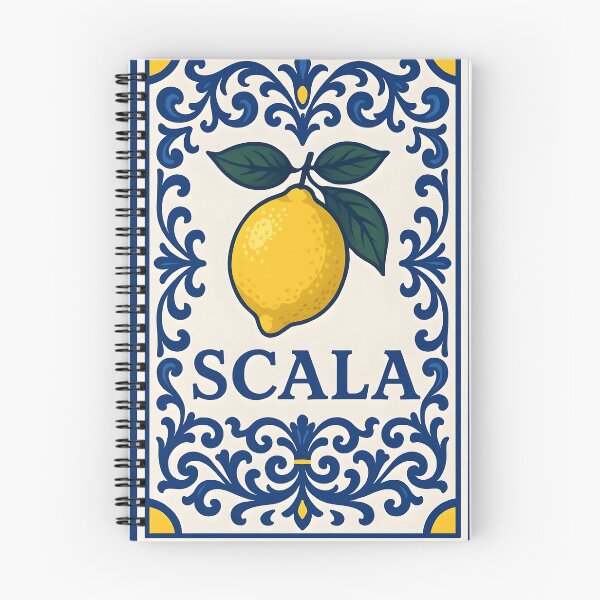Item preview, Scala Amalfi Coast – Italian Lemon Blue Tile Design designed and sold by EmeraldeaArt.