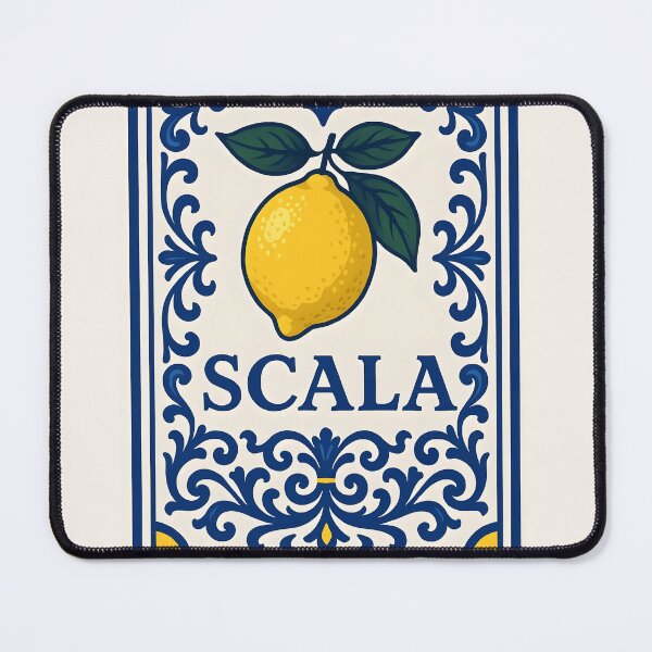 Item preview, Scala Amalfi Coast – Italian Lemon Blue Tile Design designed and sold by EmeraldeaArt.