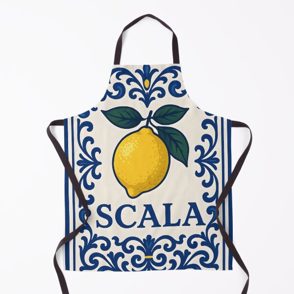 Item preview, Scala Amalfi Coast – Italian Lemon Blue Tile Design designed and sold by EmeraldeaArt.