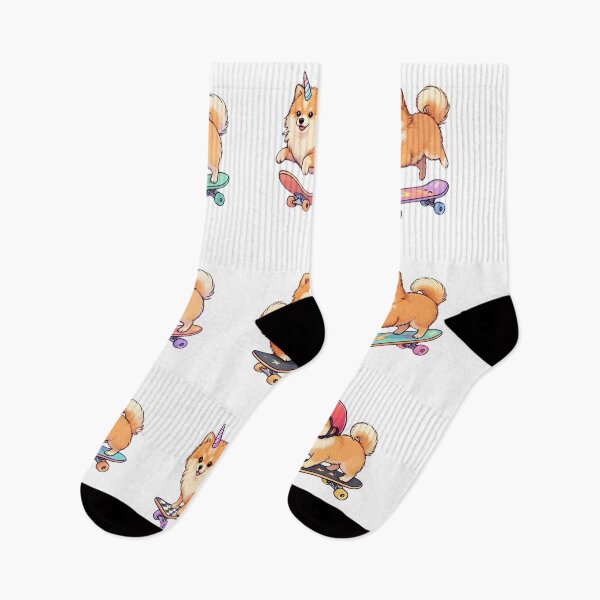 Item preview, Pomeranian Unicorn-Skateboarding Puppy Funny Cute Dog designed and sold by JessArty ⭐⭐⭐⭐⭐.