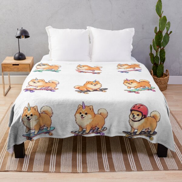 Item preview, Pomeranian Unicorn-Skateboarding Puppy Funny Cute Dog designed and sold by JessArty ⭐⭐⭐⭐⭐.
