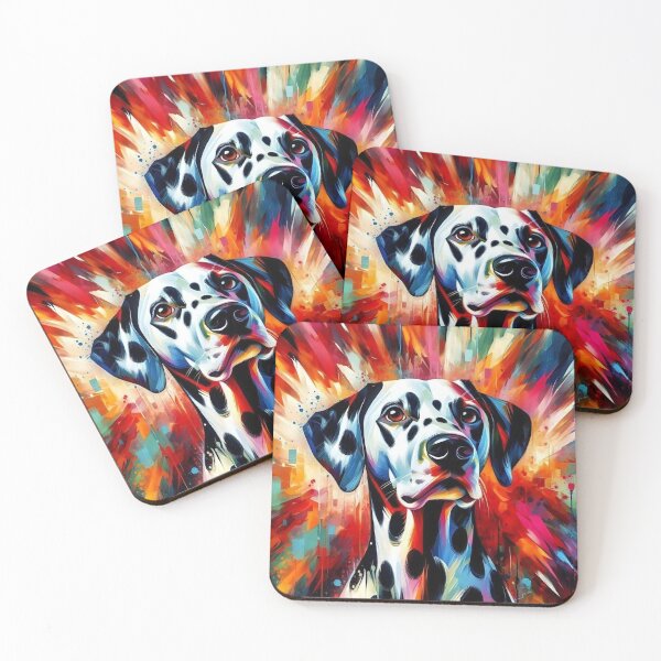 Item preview, Black Spotted Dalmatian Acrylic Art Firehouse Dog Portrait designed and sold by Puppy Puzzles Plus.
