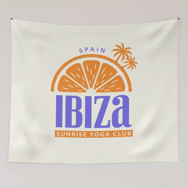Item preview, Ibiza Sunrise Yoga Club Spain Retro Orange Design designed and sold by LinaValearte.