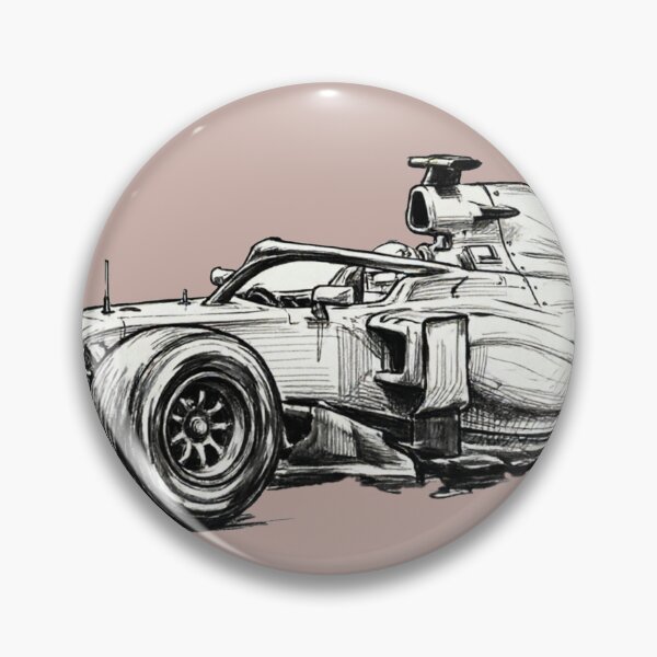 Item preview, Velocidad pura: boceto a tinta de un coche de F1 sobre fondo negro. designed and sold by ticzla95.
