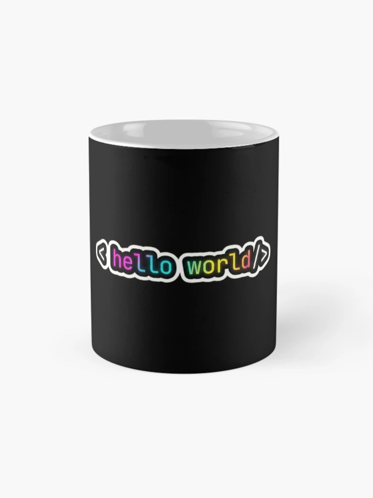 Thumbnail 4 of 6, Coffee Mug, Hello World Neon Programmer First Code Syntax designed and sold by AkDesign022.