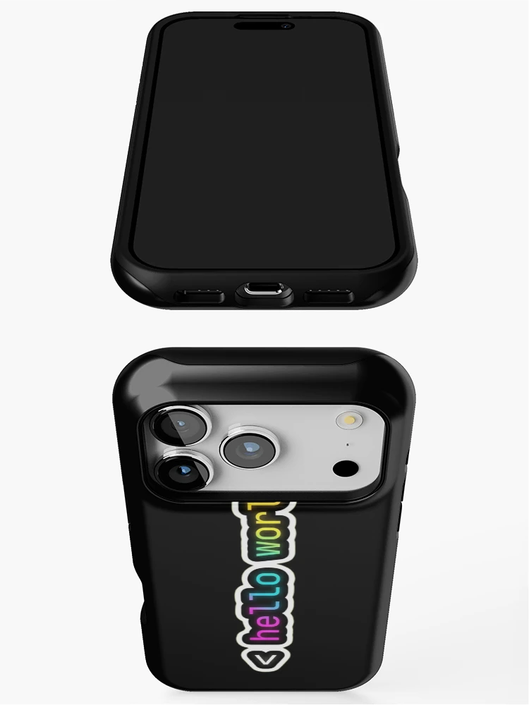 Thumbnail 3 of 4, iPhone Case, Hello World Neon Programmer First Code Syntax designed and sold by AkDesign022.
