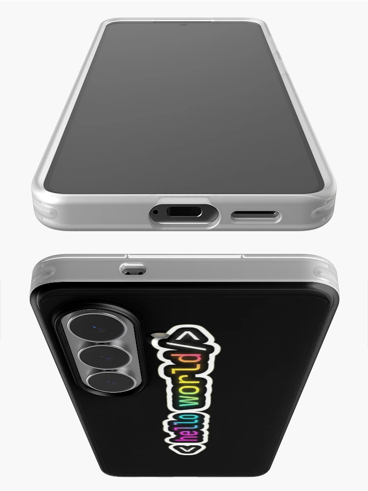 Thumbnail 3 of 4, Samsung Galaxy Phone Case, Hello World Neon Programmer First Code Syntax designed and sold by AkDesign022.