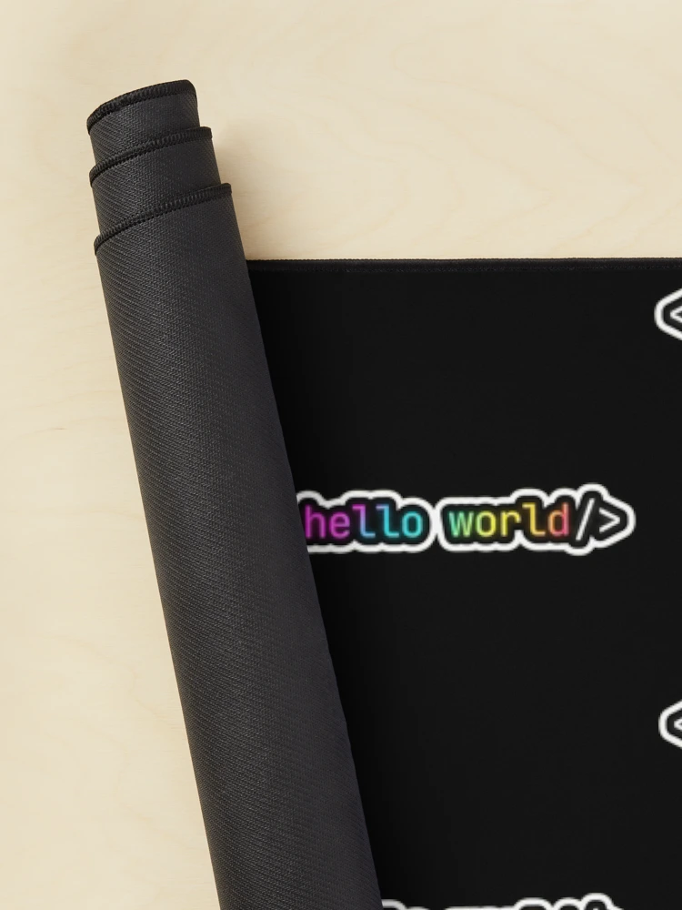 Thumbnail 2 of 5, Mouse Pad, Hello World Neon Programmer First Code Syntax designed and sold by AkDesign022.