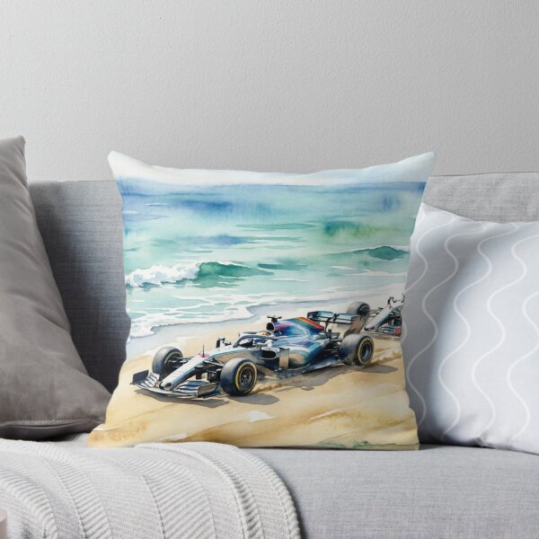 Item preview, Carrera costera: coches de F1 en la playa (pintura en acuarela) designed and sold by ticzla95.