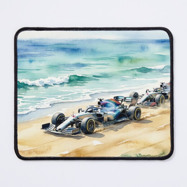 Item preview, Coastal Race — F1 Cars on Beach Watercolor Painting designed and sold by ticzla95.