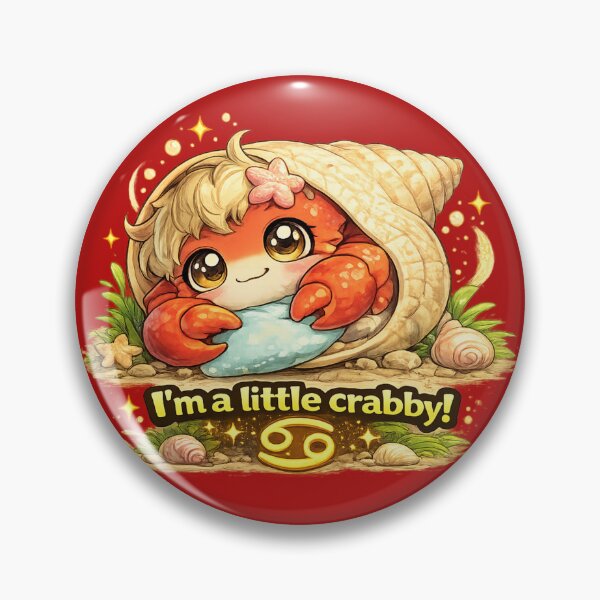 Item preview, Funny Cute Cancer Crab Big Eyes Kawaii Zodiac Cartoon I’m a Little Crabby designed and sold by StickyDelights.