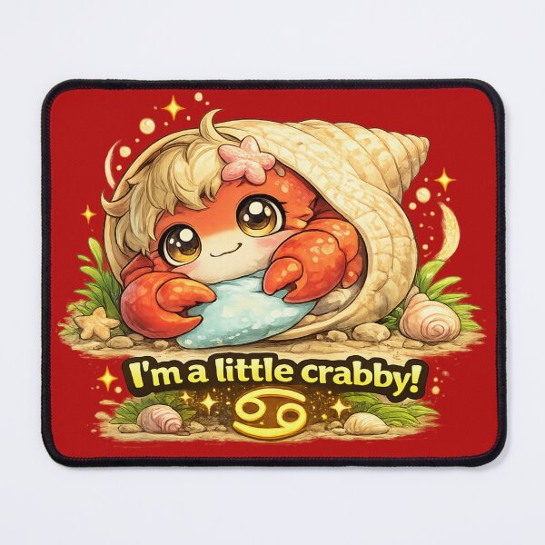 Item preview, Funny Cute Cancer Crab Big Eyes Kawaii Zodiac Cartoon I’m a Little Crabby designed and sold by StickyDelights.