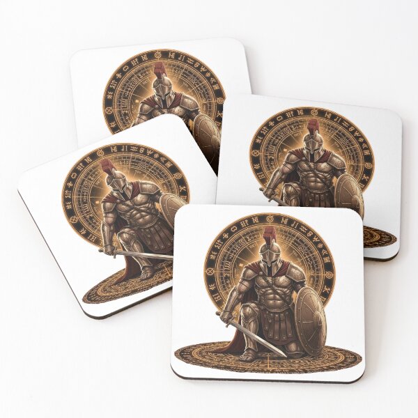 Item preview, You Are the Master of Your Discipline - Ancient Spartan Stoic Warrior with Sacred Gold Halo designed and sold by Joruproyect.